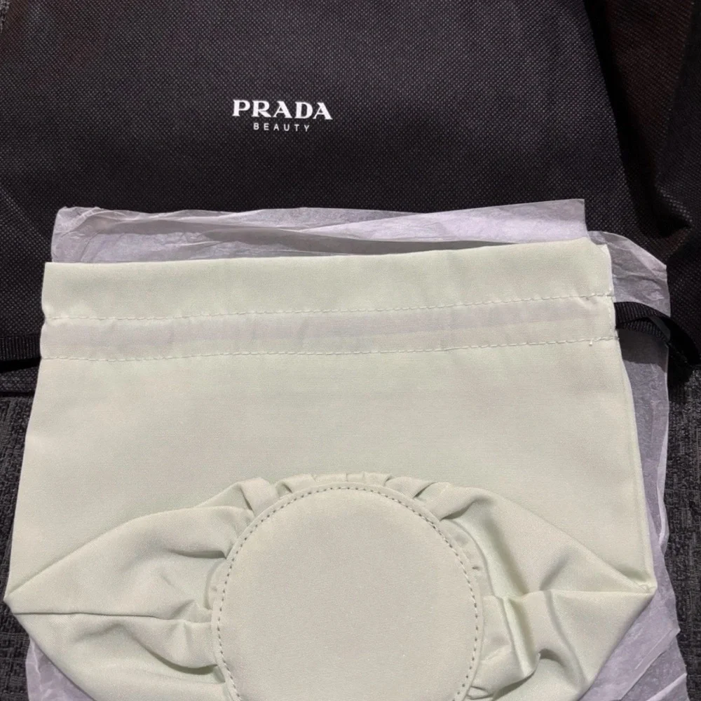 Prada Beauty Light Green Drawstring Cosmetic Pouch